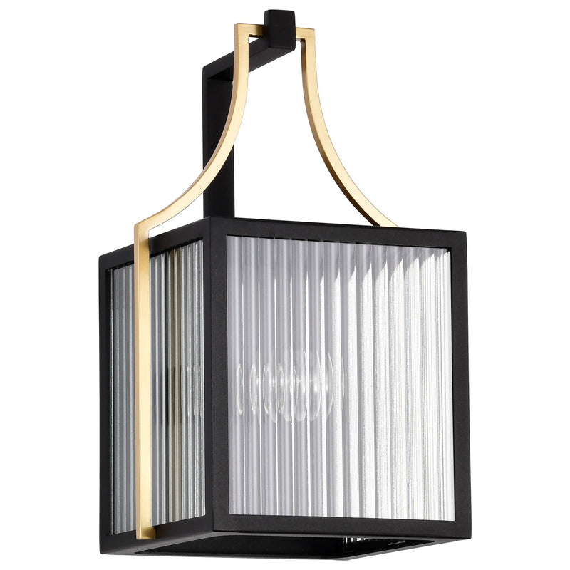 Nuvo Lighting 60-8502 One Light Outdoor Wall Lantern, Black / Gold