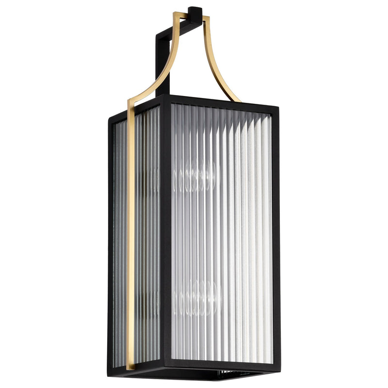Nuvo Lighting 60-8503 Two Light Outdoor Wall Lantern, Black / Gold
