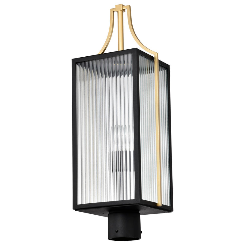 Nuvo Lighting 60-8504 One Light Outdoor Post Lantern, Black / Gold