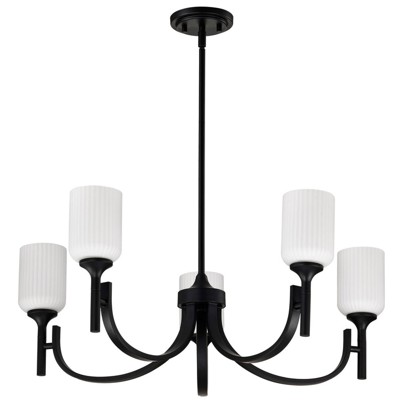 Nuvo Lighting 60-8650 Five Light Chandelier, Matte Black