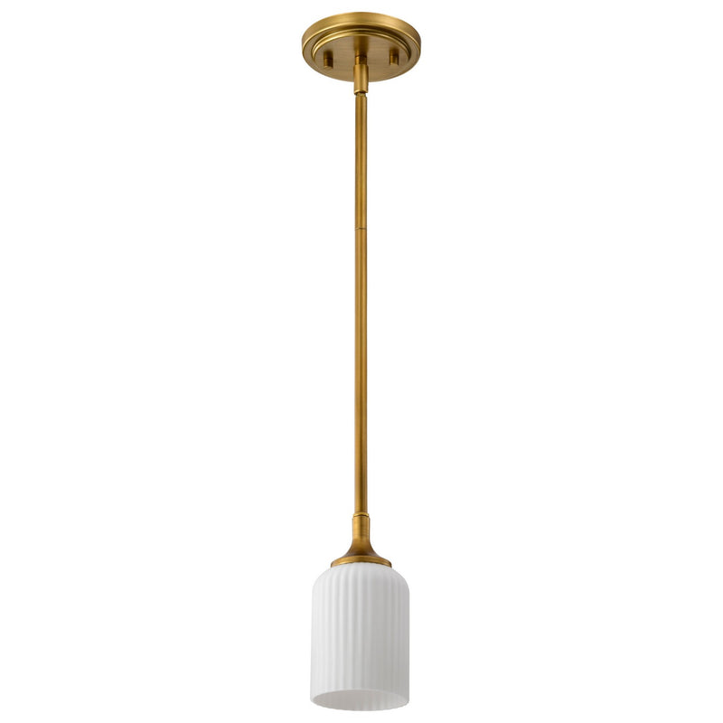 Nuvo Lighting 60-8665 One Light Mini Pendant, Natural Brass