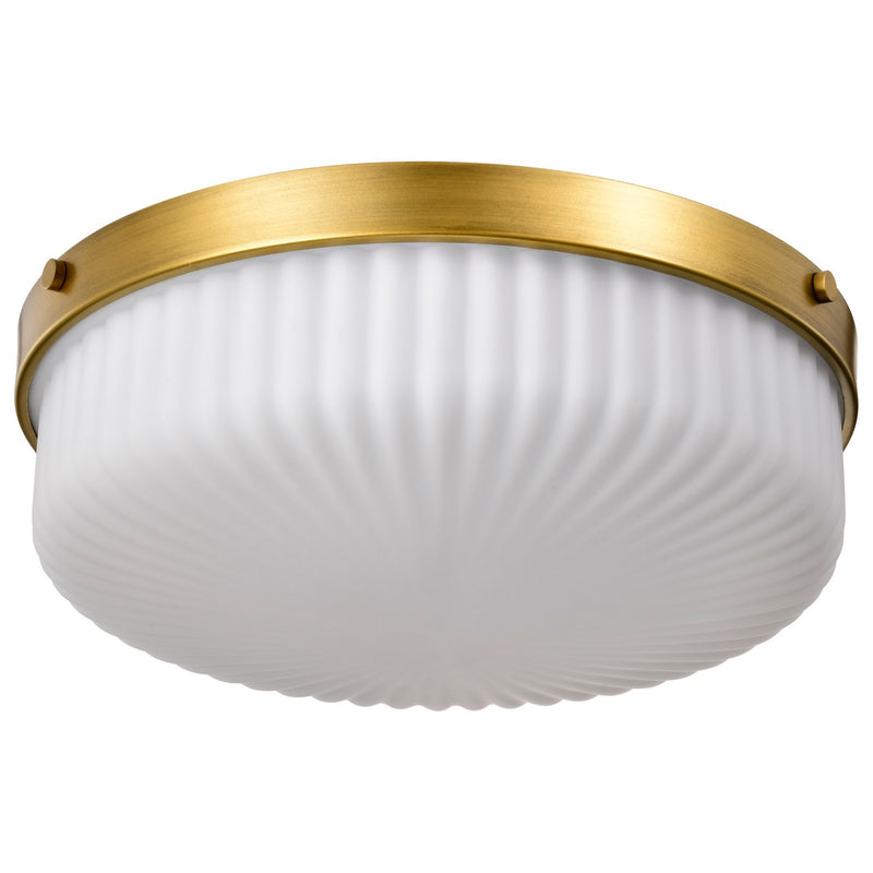 Nuvo Lighting 60-8668 Three Light Flush Mount, Natural Brass