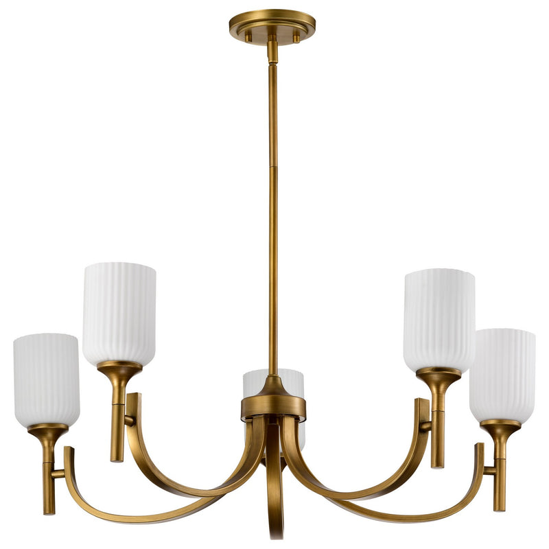 Nuvo Lighting 60-8670 Five Light Chandelier, Natural Brass