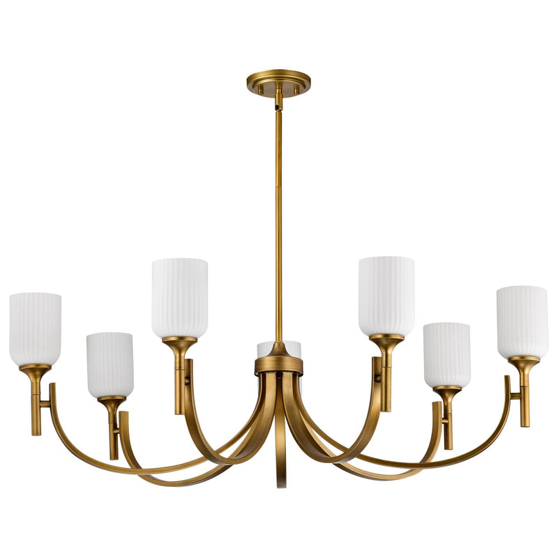 Nuvo Lighting 60-8671 Seven Light Chandelier, Natural Brass