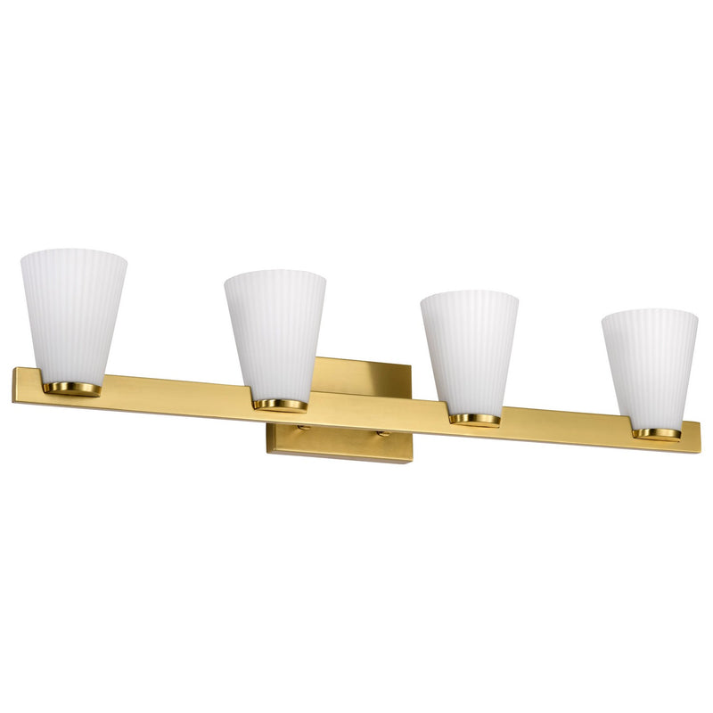 Nuvo Lighting 60-8724 Four Light Vanity, Burnished Brass