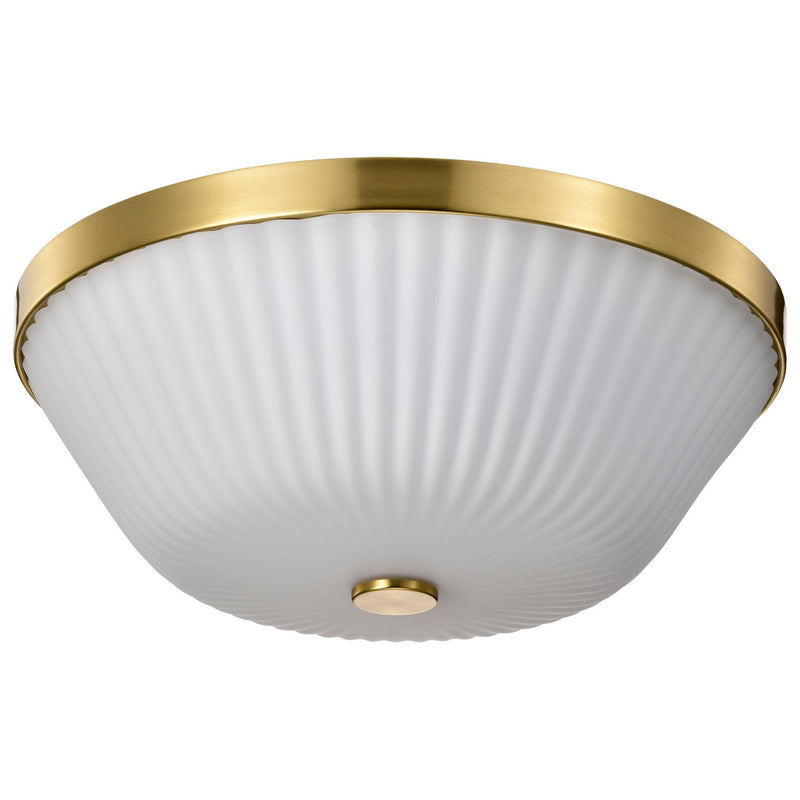 Nuvo Lighting 60-8725 Three Light Flush Mount, Burnished Brass