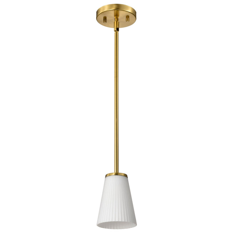 Nuvo Lighting 60-8727 One Light Mini Pendant, Burnished Brass