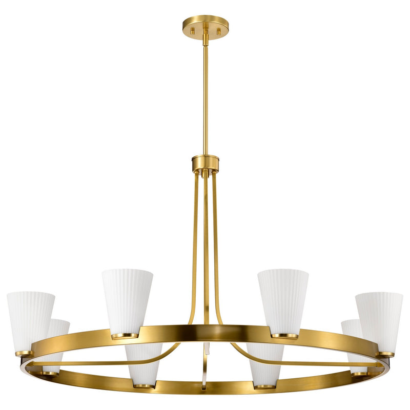 Nuvo Lighting 60-8729 Eight Light Chandelier, Burnished Brass