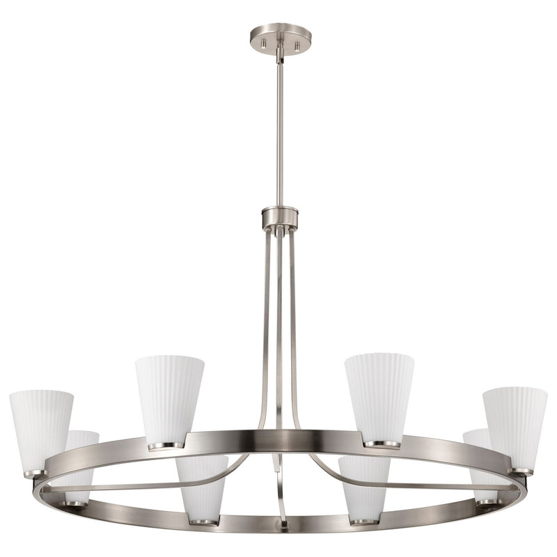 Nuvo Lighting 60-8739 Eight Light Chandelier, Brushed Nickel