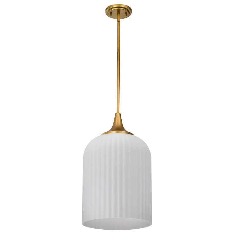 Nuvo Lighting 60-8666 One Light Pendant, Natural Brass