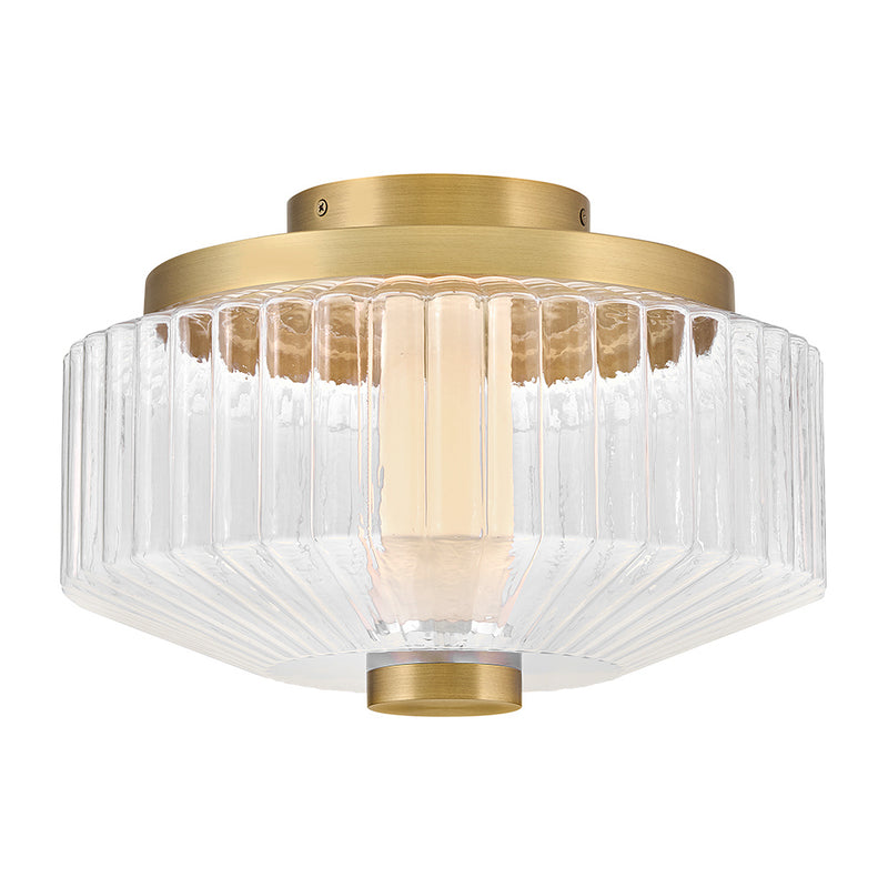 Fredrick Ramond FR41463LCB LED Flush Mount, Lacquered Brass