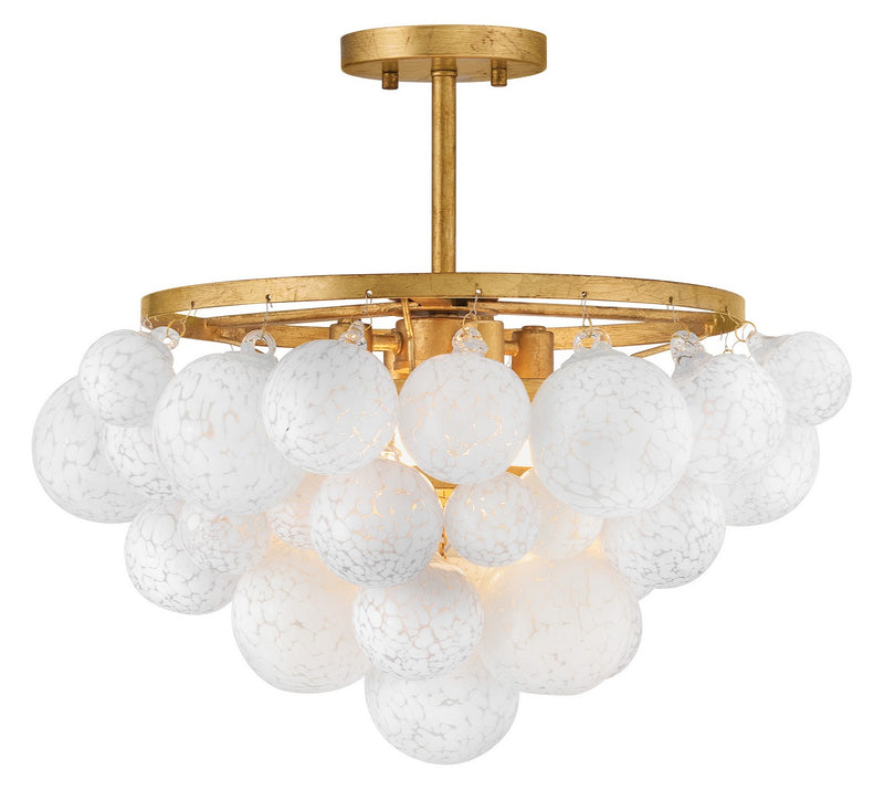 Fredrick Ramond FR41563DA LED Semi-Flush Mount, Distressed Brass