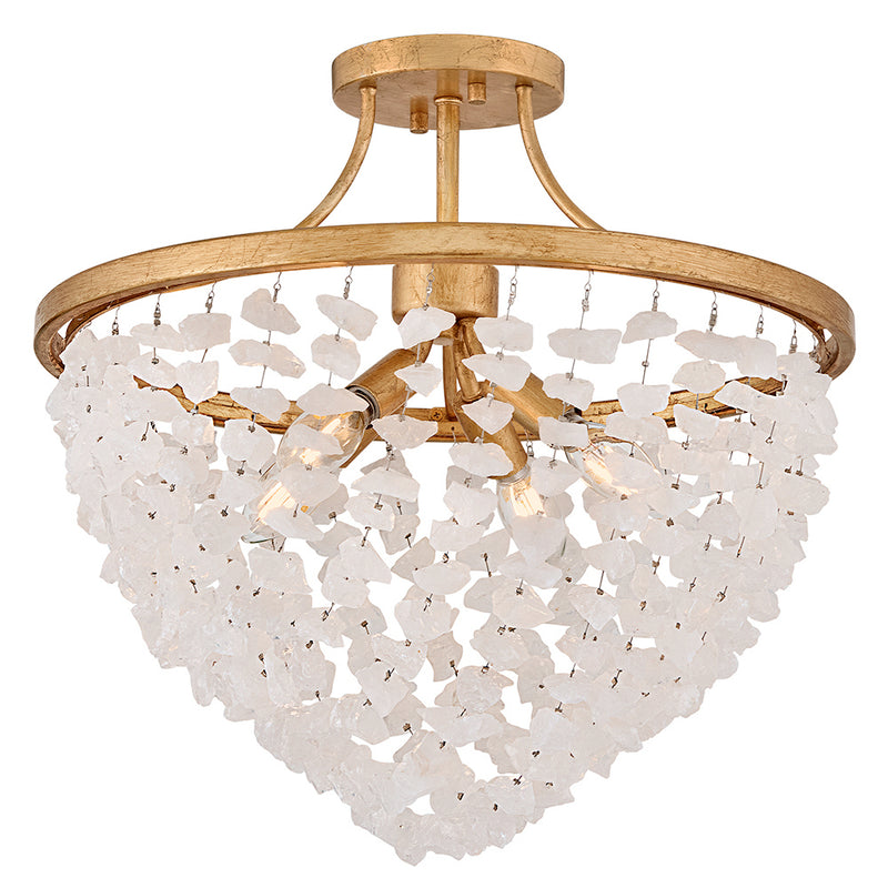 Fredrick Ramond FR41593DA LED Semi-Flush Mount, Distressed Brass