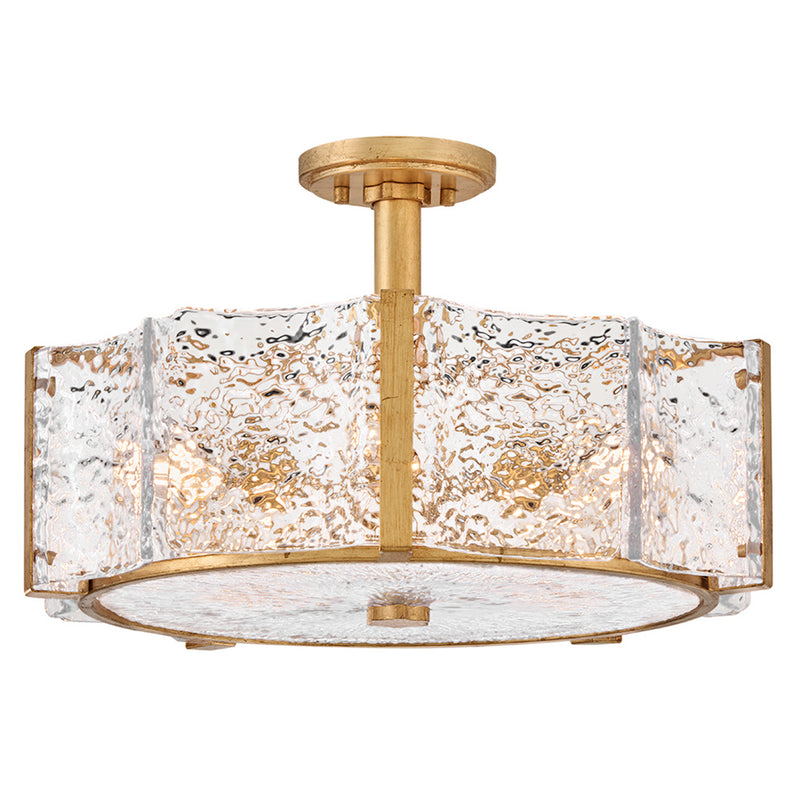 Fredrick Ramond FR41603DA LED Semi-Flush Mount, Distressed Brass