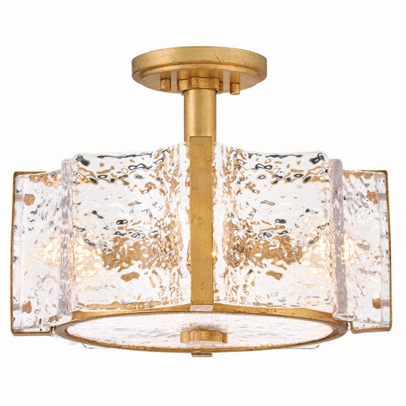 Fredrick Ramond FR41601DA LED Semi-Flush Mount, Distressed Brass