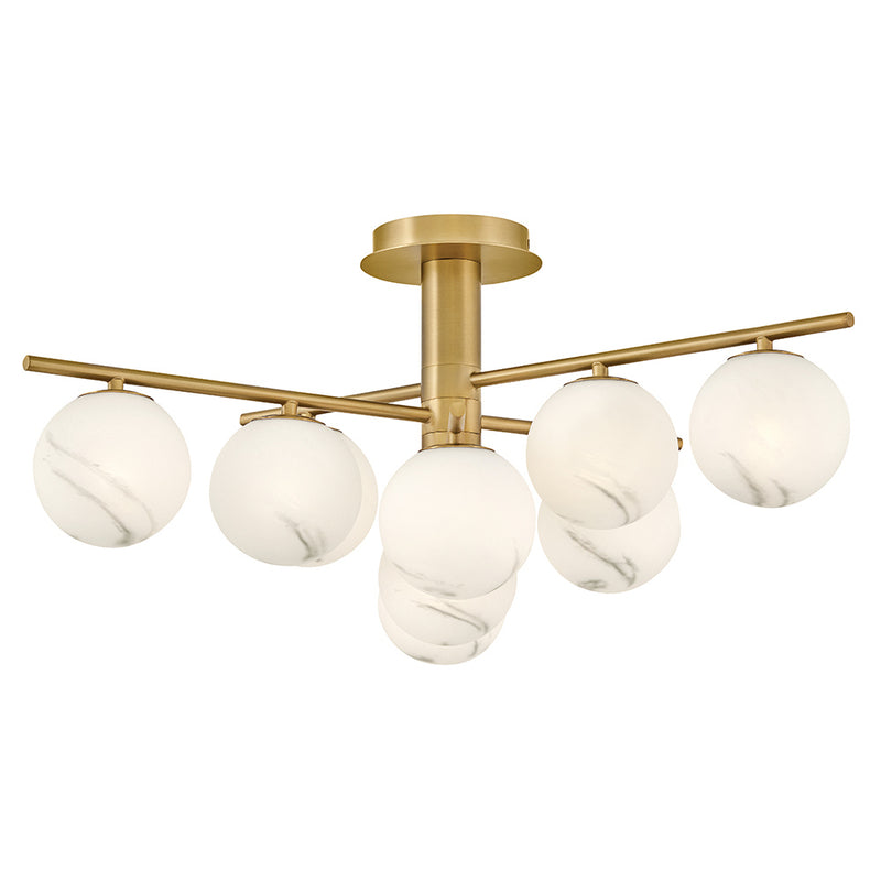 Fredrick Ramond FR41903LCB LED Semi-Flush Mount, Lacquered Brass
