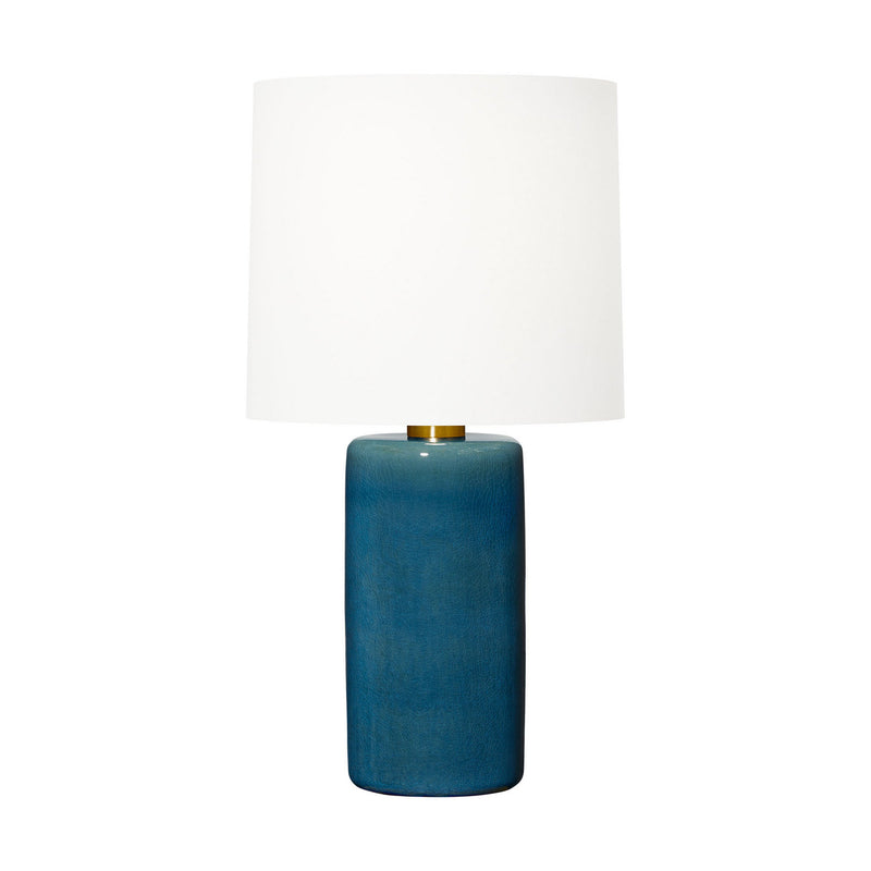 Visual Comfort Studio BT1101DOC1 One Light Table Lamp, Deep Ocean Crackle