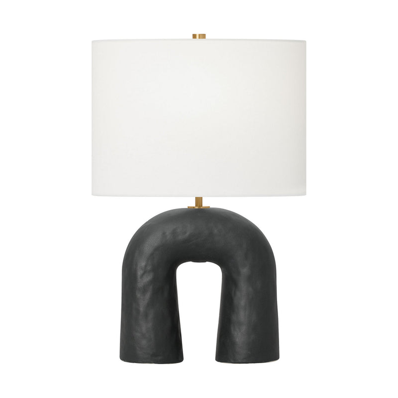 Visual Comfort Studio HT1081RBC1 One Light Table Lamp, Rough Black Ceramic