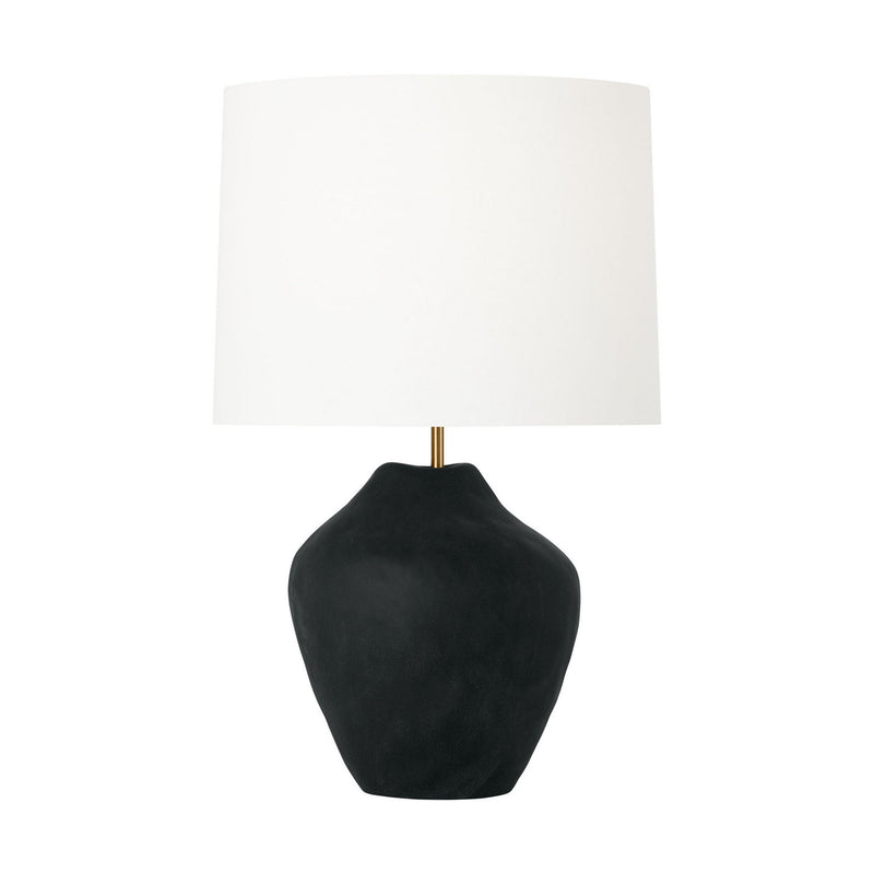 Visual Comfort Studio HT1111RBC1 One Light Table Lamp, Rough Black Ceramic