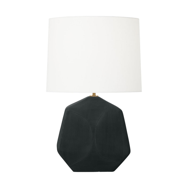 Visual Comfort Studio HT1121RBC1 One Light Table Lamp, Rough Black Ceramic