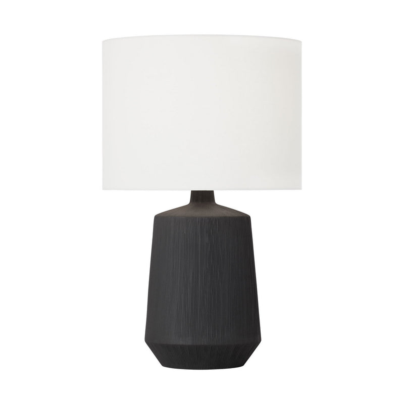 Visual Comfort Studio HT1131RBC1 One Light Table Lamp, Rough Black Ceramic