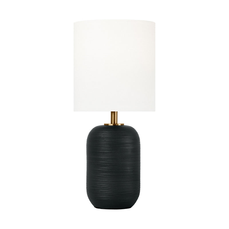 Visual Comfort Studio HT1141RBC1 One Light Table Lamp, Rough Black Ceramic