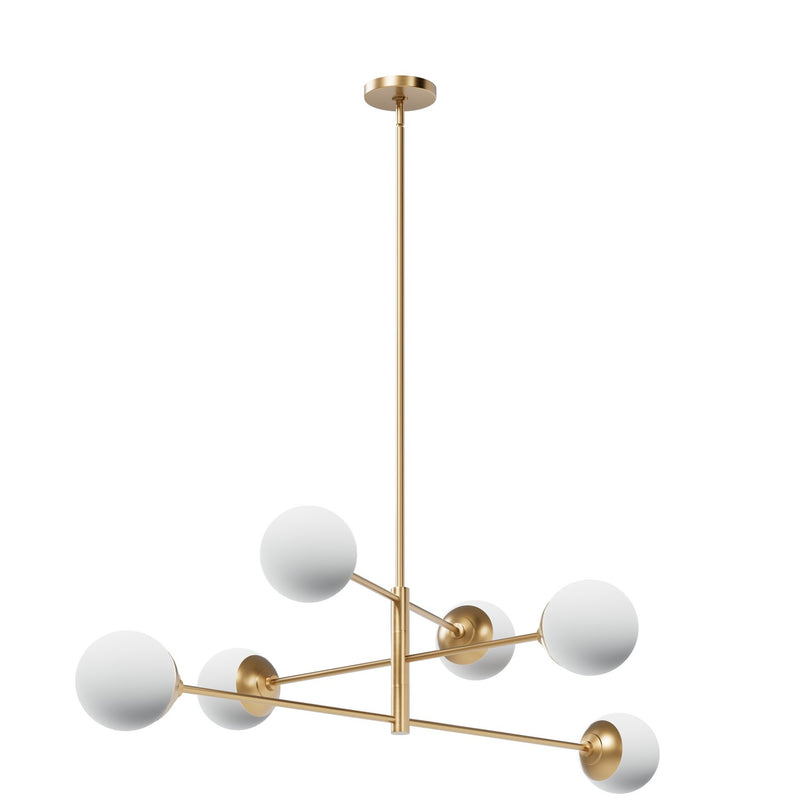 Hunter 13207 Six Light Chandelier, Alturas Gold