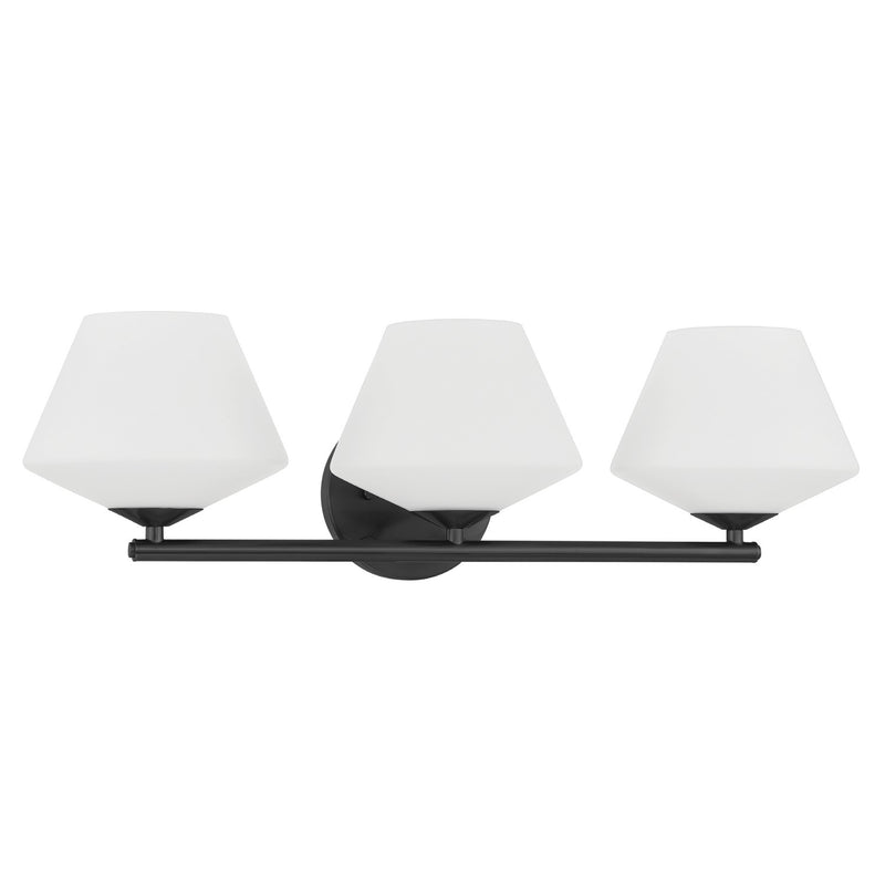 Hunter 48109 Three Light Vanity, Matte Black