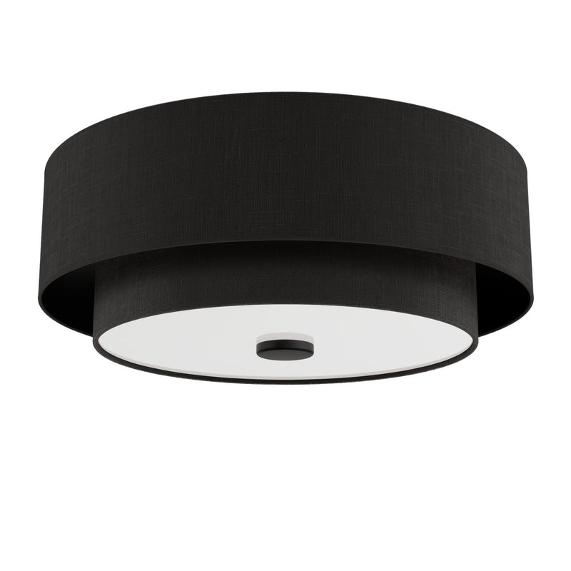 Hunter 48123 Two Light Flush Mount, Matte Black