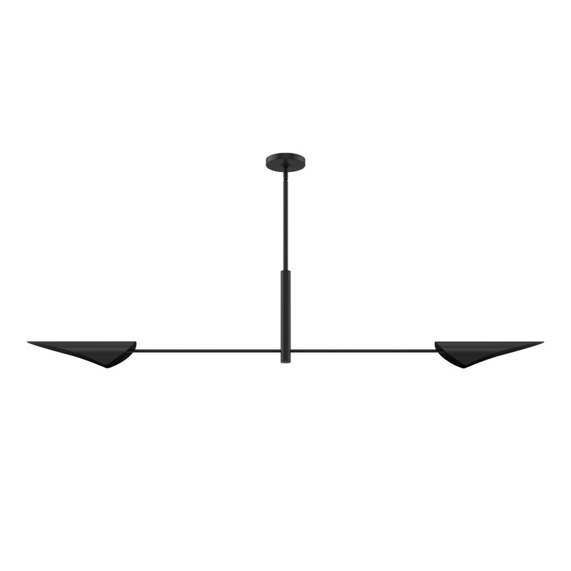 Hunter 48142 Two Light Linear Chandelier, Matte Black
