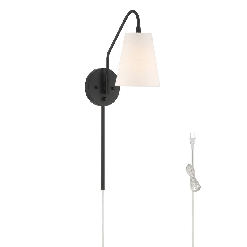 Hunter 48174 One Light Wall Sconce, Matte Black