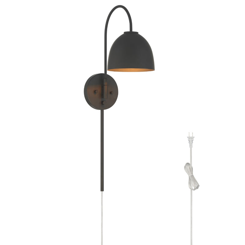 Hunter 48176 One Light Wall Sconce, Matte Black