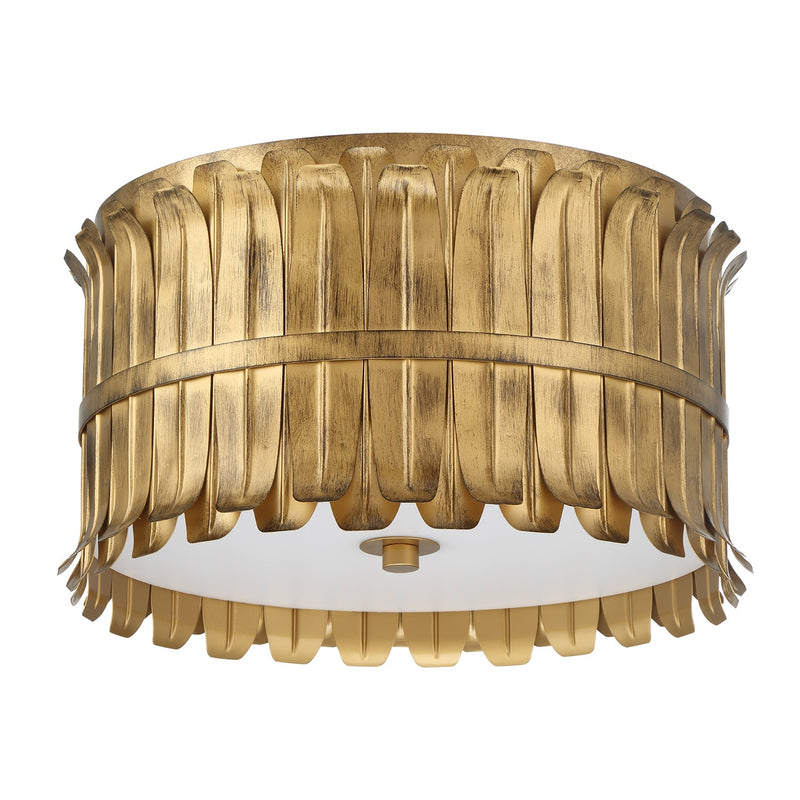 Hunter 48258 Three Light Flush Mount, Brushed Luxe Gold
