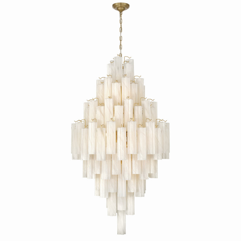 Artcraft AC12104WH 29 Light Foyer Pendant, Brushed Brass