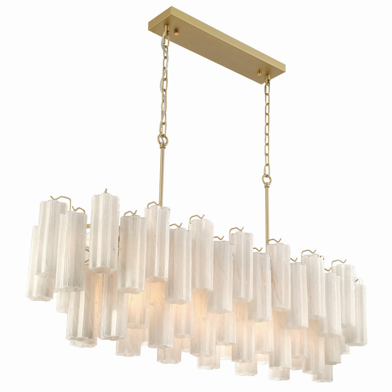 Artcraft AC12105WH 16 Light Island Pendant, Brushed Brass