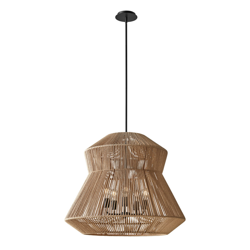 Justice Designs ECO-8294-MBLK Five Light Pendant, Matte Black