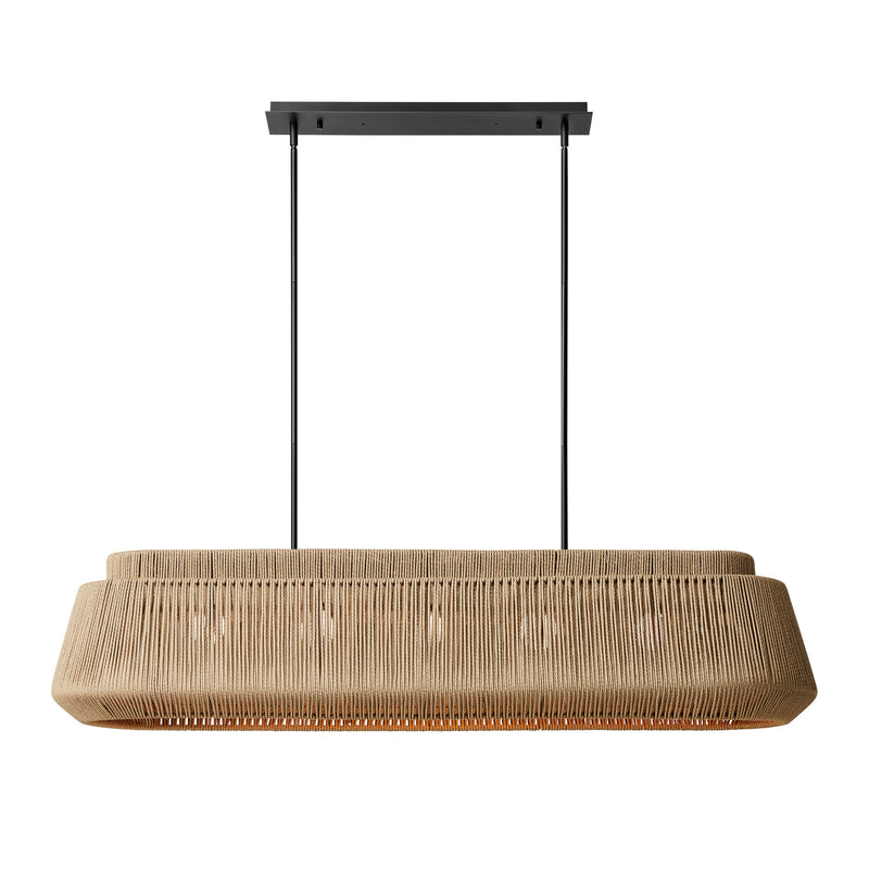Justice Designs ECO-8299-MBLK Five Light Linear Pendant, Matte Black