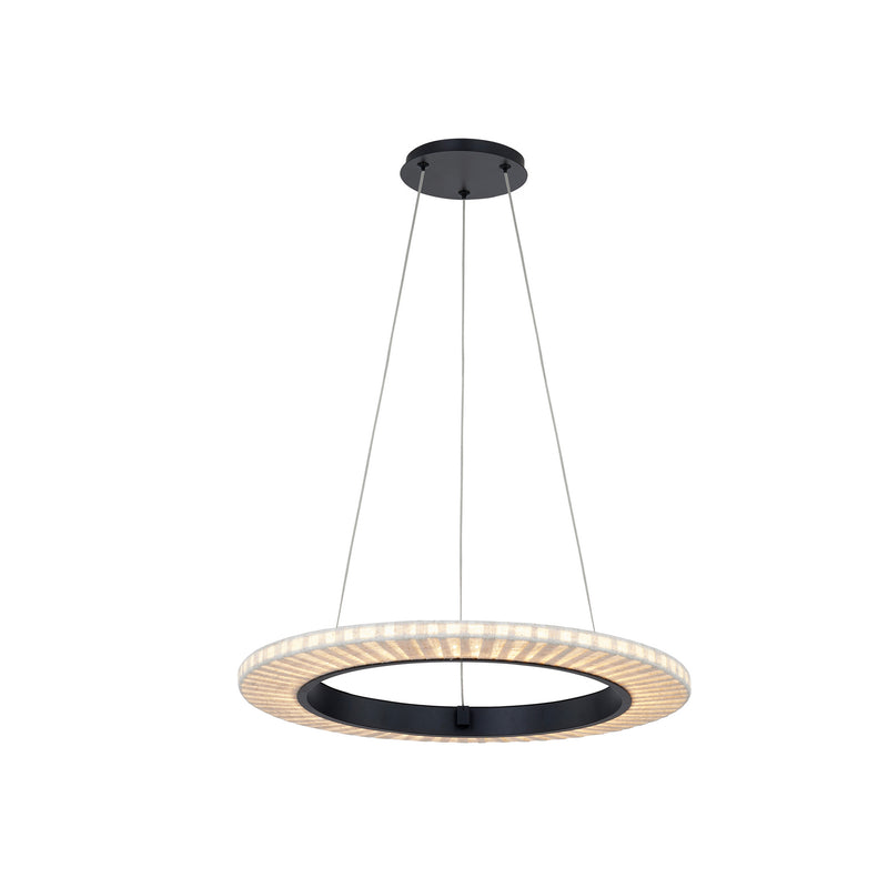 Justice Designs FAB-8331-CREM-MBLK LED Pendant, Matte Black