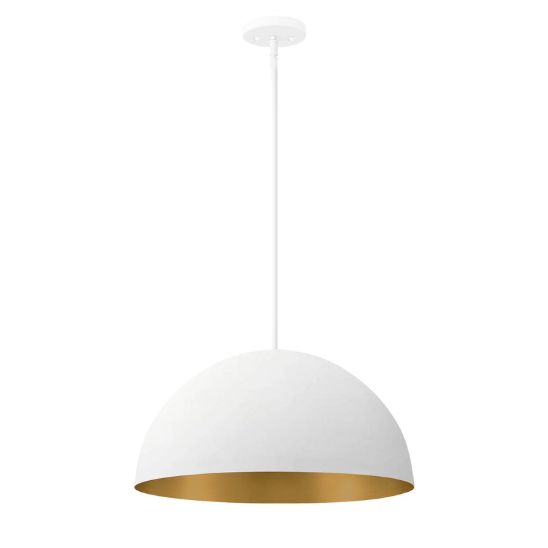 Justice Designs NSH-9841-MTGD Three Light Pendant, Matte White w/ Champagne Gold