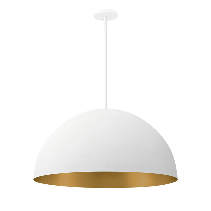 Justice Designs NSH-9842-MTGD Five Light Pendant, Matte White w/ Champagne Gold