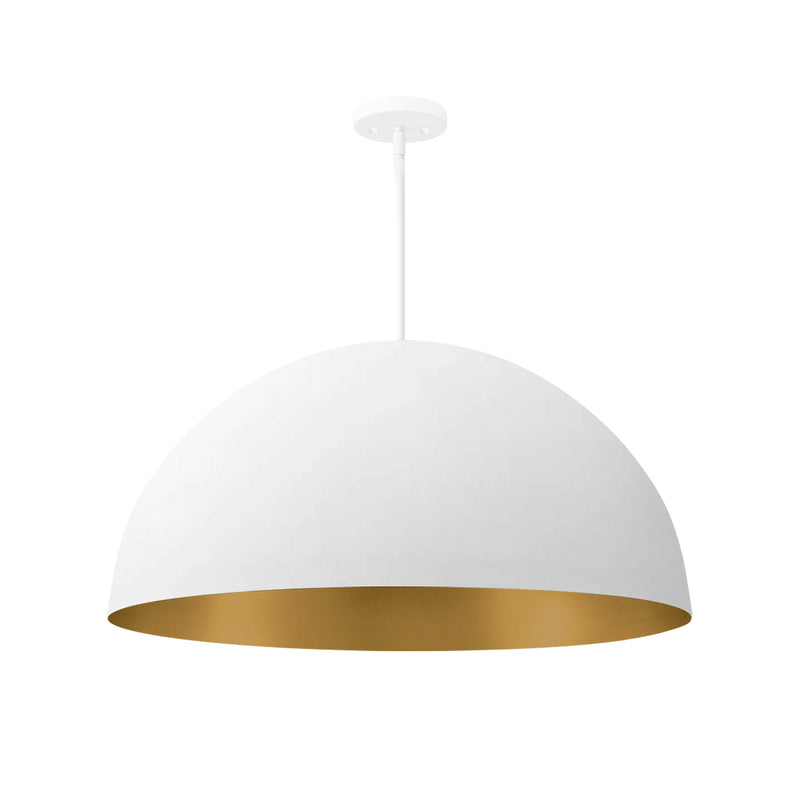 Justice Designs NSH-9843-MTGD Six Light Pendant, Matte White w/ Champagne Gold