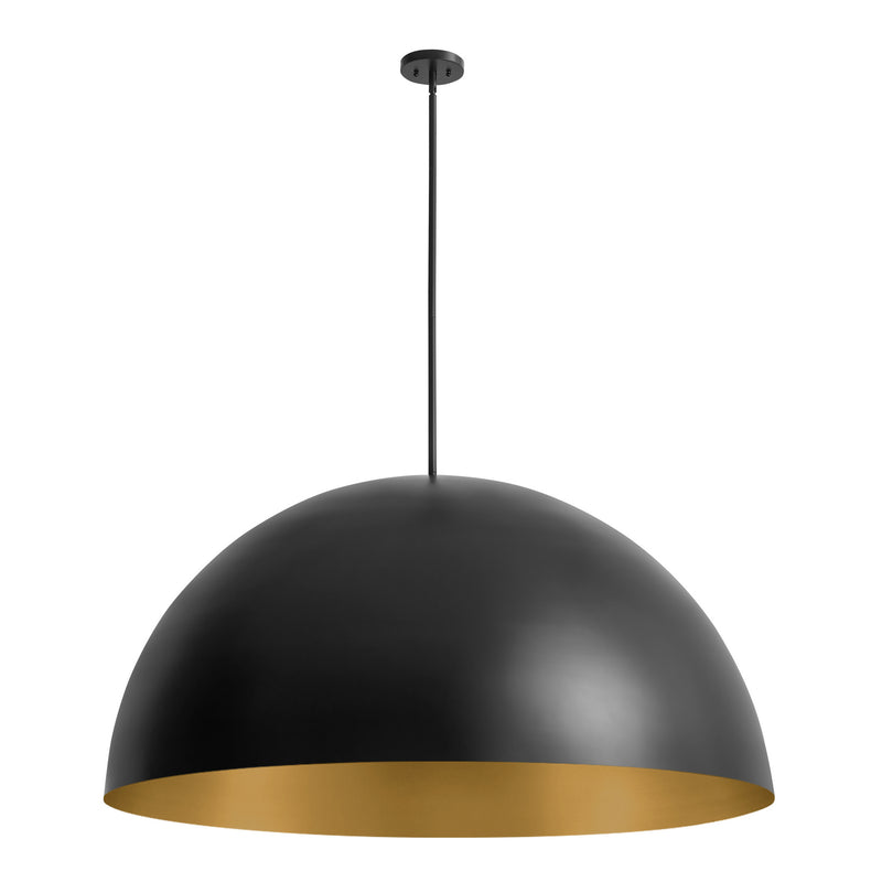 Justice Designs NSH-9847-CBGD Eight Light Pendant, Matte Black w/ Champagne Gold