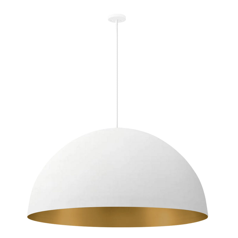 Justice Designs NSH-9847-MTGD Eight Light Pendant, Matte White w/ Champagne Gold