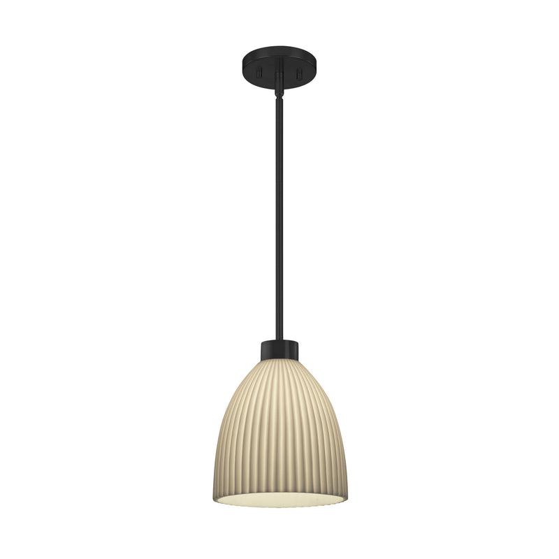 Justice Designs PNA-8814-18-PLET-MBLK-RIGID One Light Pendant, Matte Black