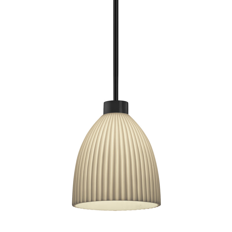 Justice Designs PNA-8844-18-PLET-MBLK-RIGID One Light Pendant, Matte Black
