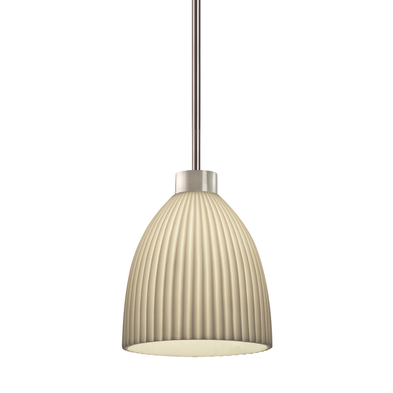 Justice Designs PNA-8844-18-PLET-NCKL-RIGID One Light Pendant, Brushed Nickel
