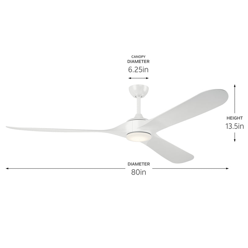 Kichler 310680WH 80"Ceiling Fan, White