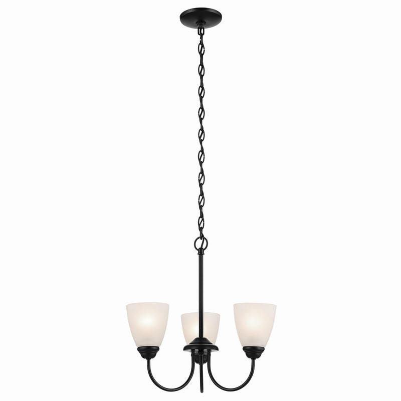 Kichler 43637BK Three Light Mini Chandelier, Black