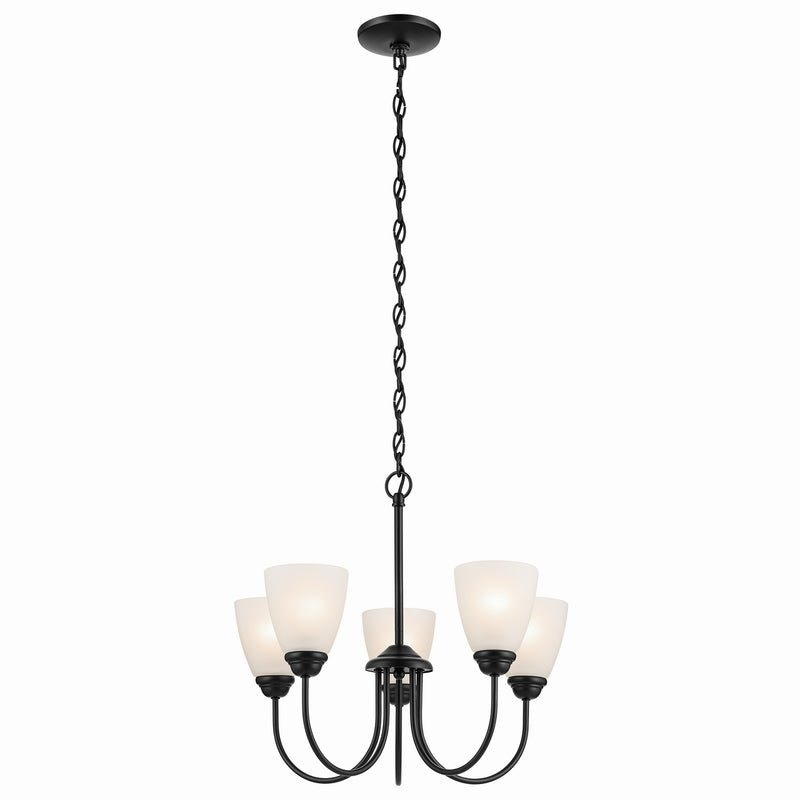 Kichler 43638BK Five Light Chandelier, Black
