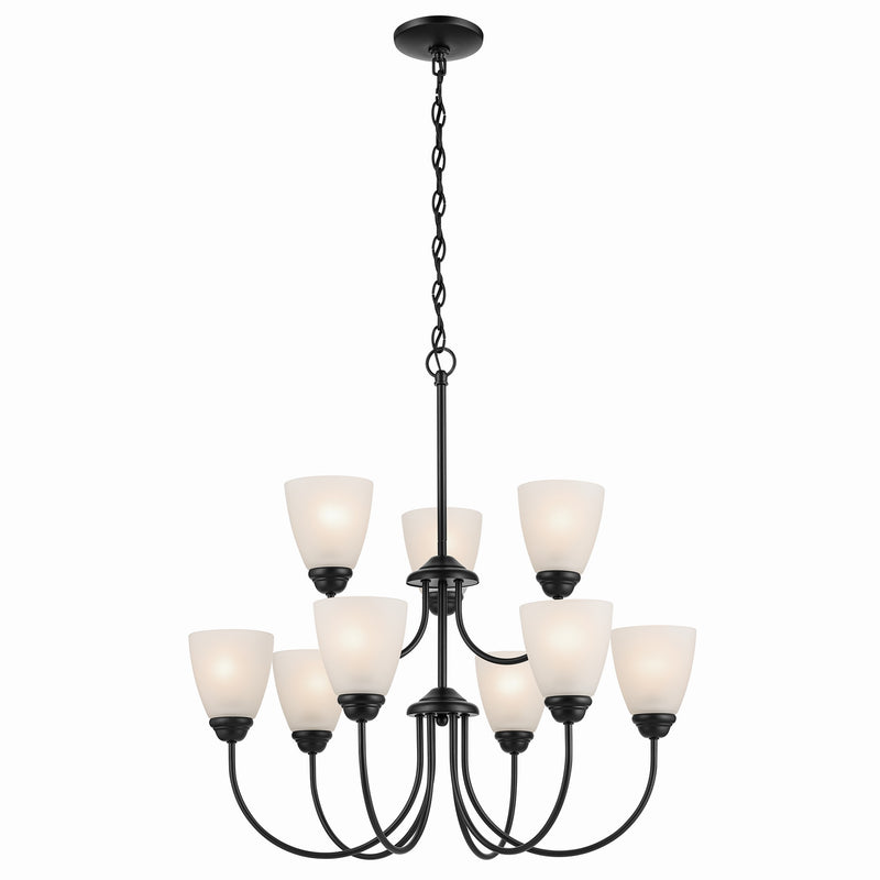 Kichler 43639BK Nine Light Chandelier, Black
